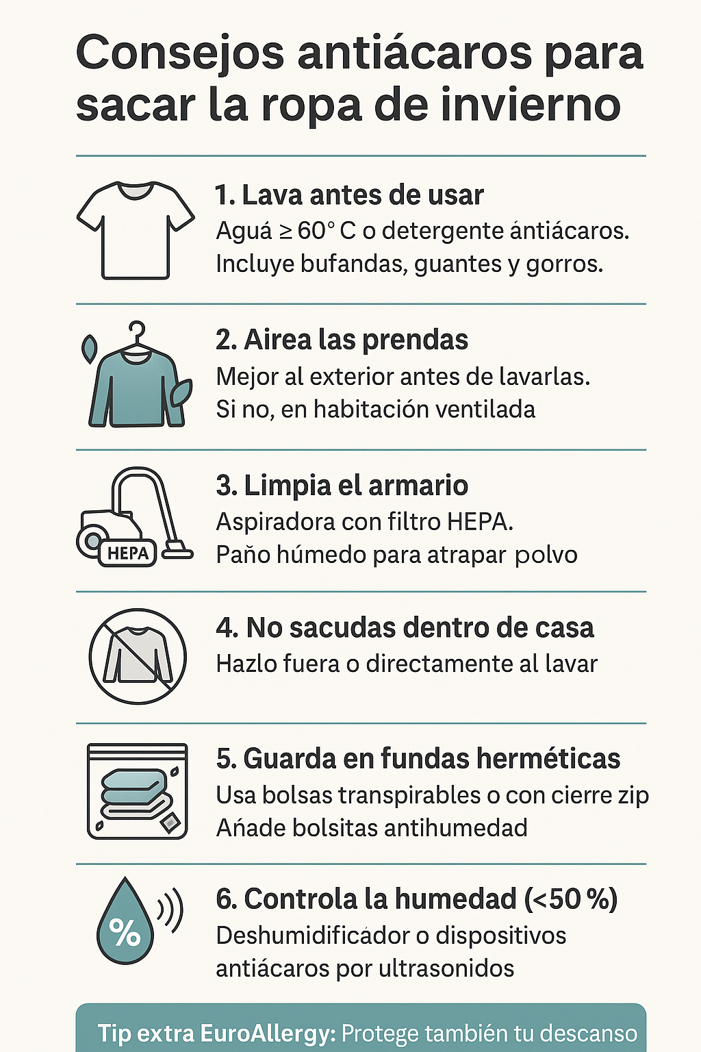 Cómo sacar la ropa de invierno si eres alérgico a los ácaros