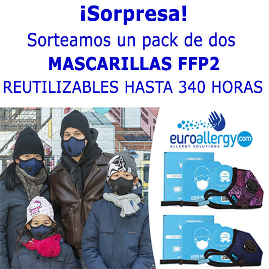 Sorteo de un pack de dos mascarillas FFP2 reutilizables, lavables y homologadas