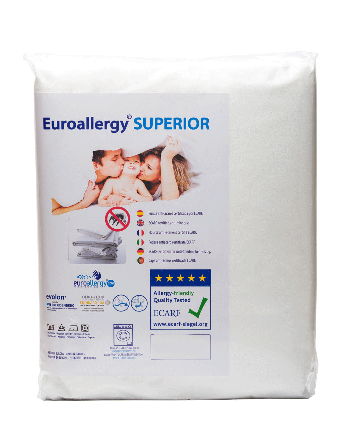 Funda Colchón Antiácaros Certificada ECARF - EuroAllergy