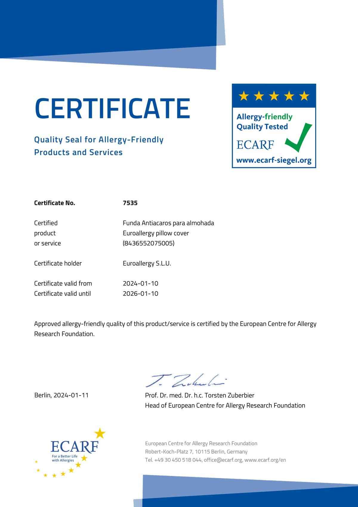 Funda Almohada Antiácaros – Sueño Sin Alergias - EuroAllergy