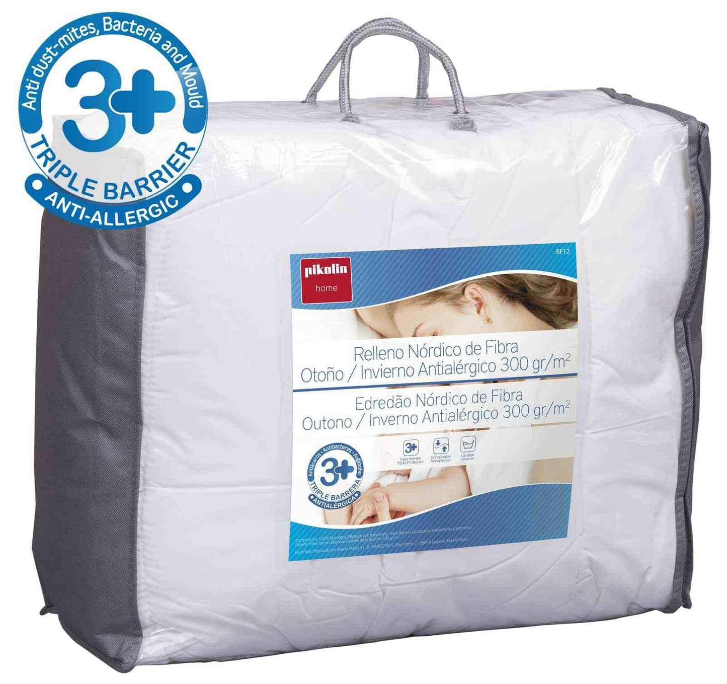 PIKOLIN HOME EDREDÓN RELLENO NÓRDICO DE FIBRA ANTIÁCAROS 300GR - EuroAllergy